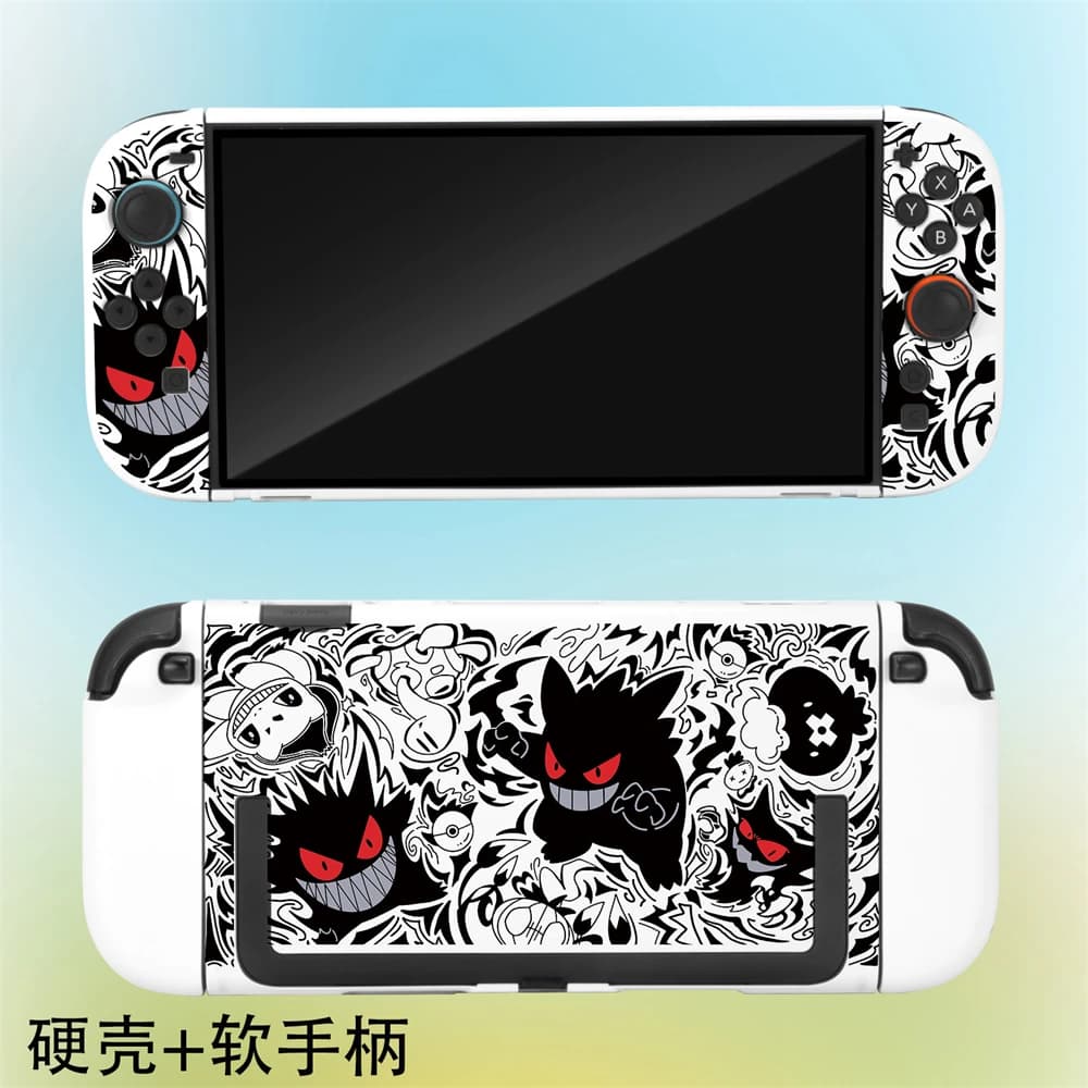 Comic Gengar Protective Case for Switch 2 (2025),Hard PC+TPU Cover Protector, TV Dock Station Base Case for Nintendo Switch 2