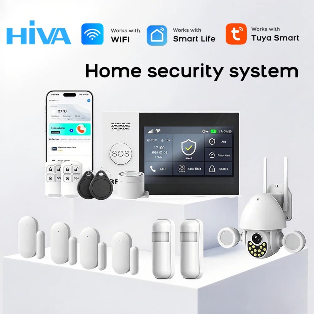 Sistema di allarme GSM wireless compatibile con APP Tuya Smart Life Rilevamento antifurto WiFi Avvisi in tempo reale per garage domestico Ufficio Negozio