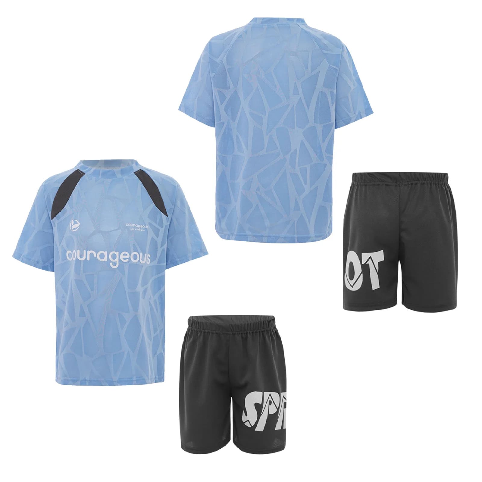 Short Sleeved T-shirt with cycling shorts, running, training exercise