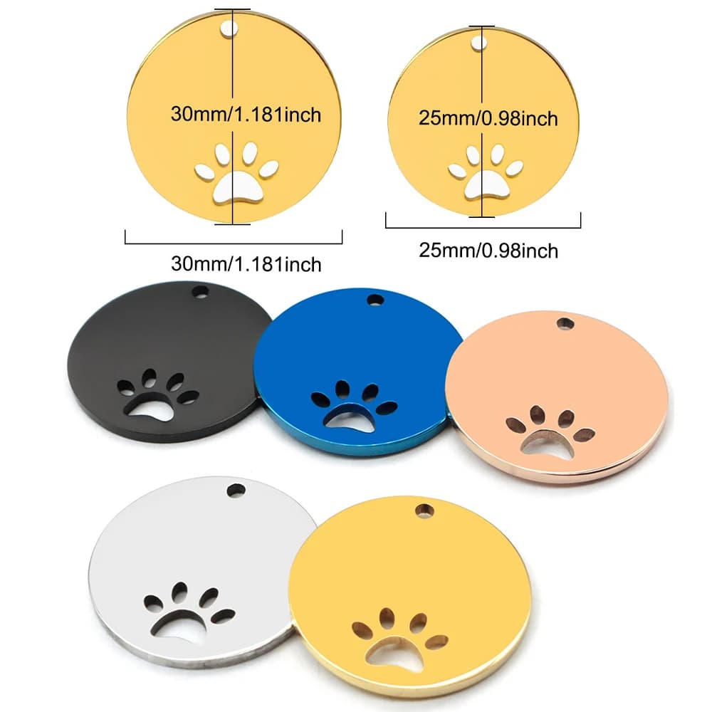 100 pezzi personalizzati targhetta identificativa per animali domestici personalizzata in acciaio inossidabile inciso indirizzo gatto anti-perdita collare cavezza per cani collana pendente