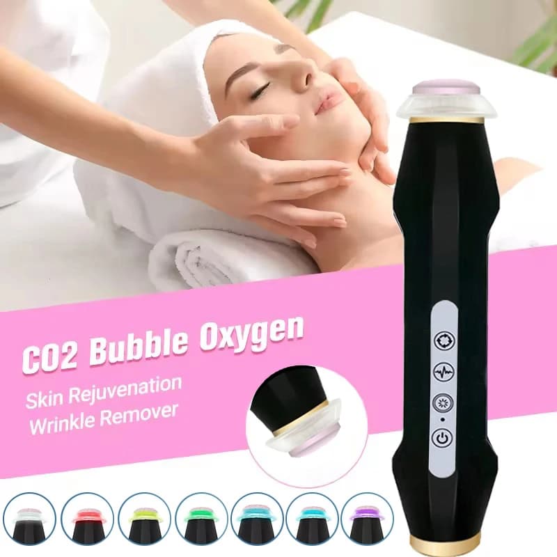Penna a bolla di ossigeno CO2 Ossigeno Macchina per il viso portatile Gel di CO2 Dispositivo per la cura della pelle del viso SPA per il viso Macchina per la bellezza dell'ossigeno a bolle di CO2