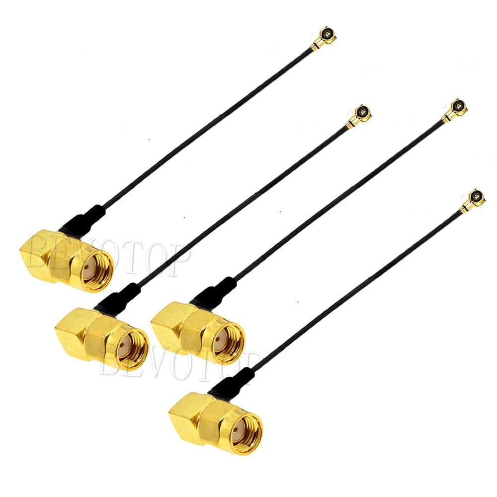 2PCS/lot MHF4 to SMA Jumper SMA Male 90° to IPX-4 MHF4 Female Jack WIFI Antenna Extension Pigtail RG113 RF1.13 Cable Adapter
