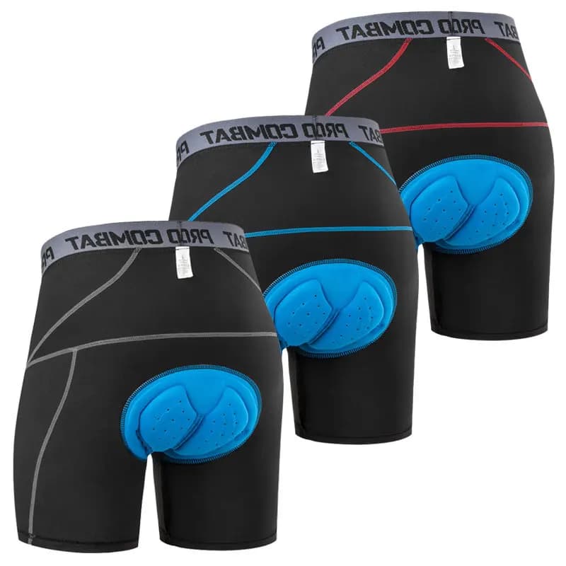 Pantaloncini da Ciclismo Traspiranti con Imbottitura in Gel, Antiurto, per MTB, Abbigliamento Intimo da Bici per Uomo
