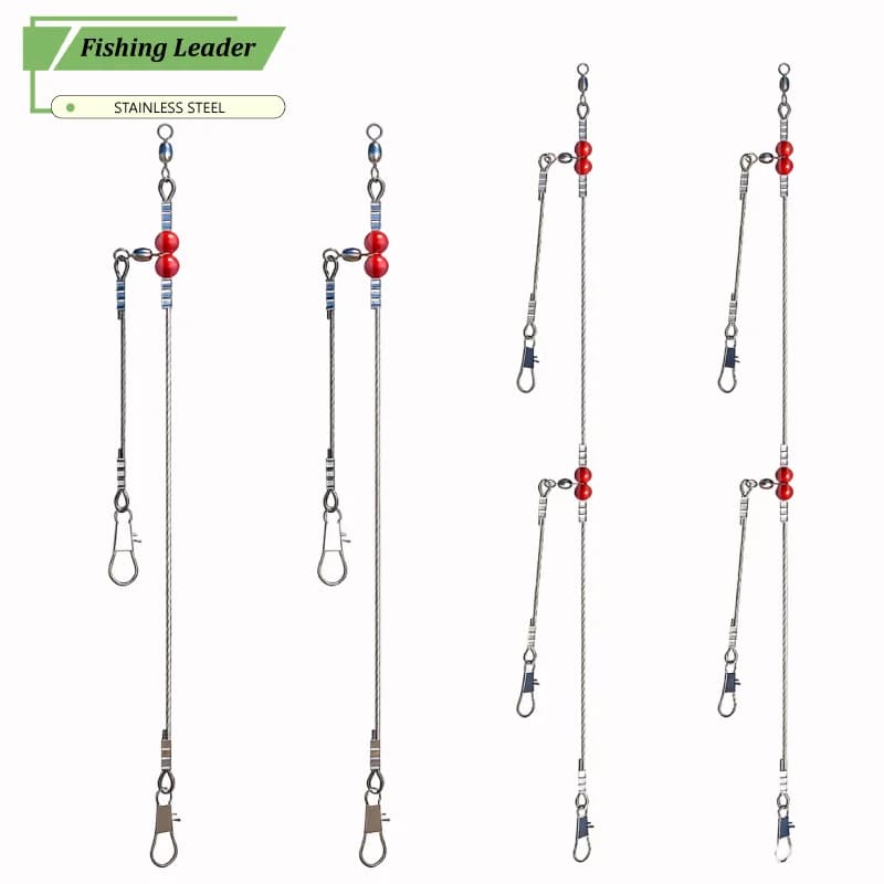 Fili da Pesca, Rig in Acciaio Inossidabile con Girelle e Moschettoni per Esche, Rig per Acqua Salata, Filo da Pesca per Fondo