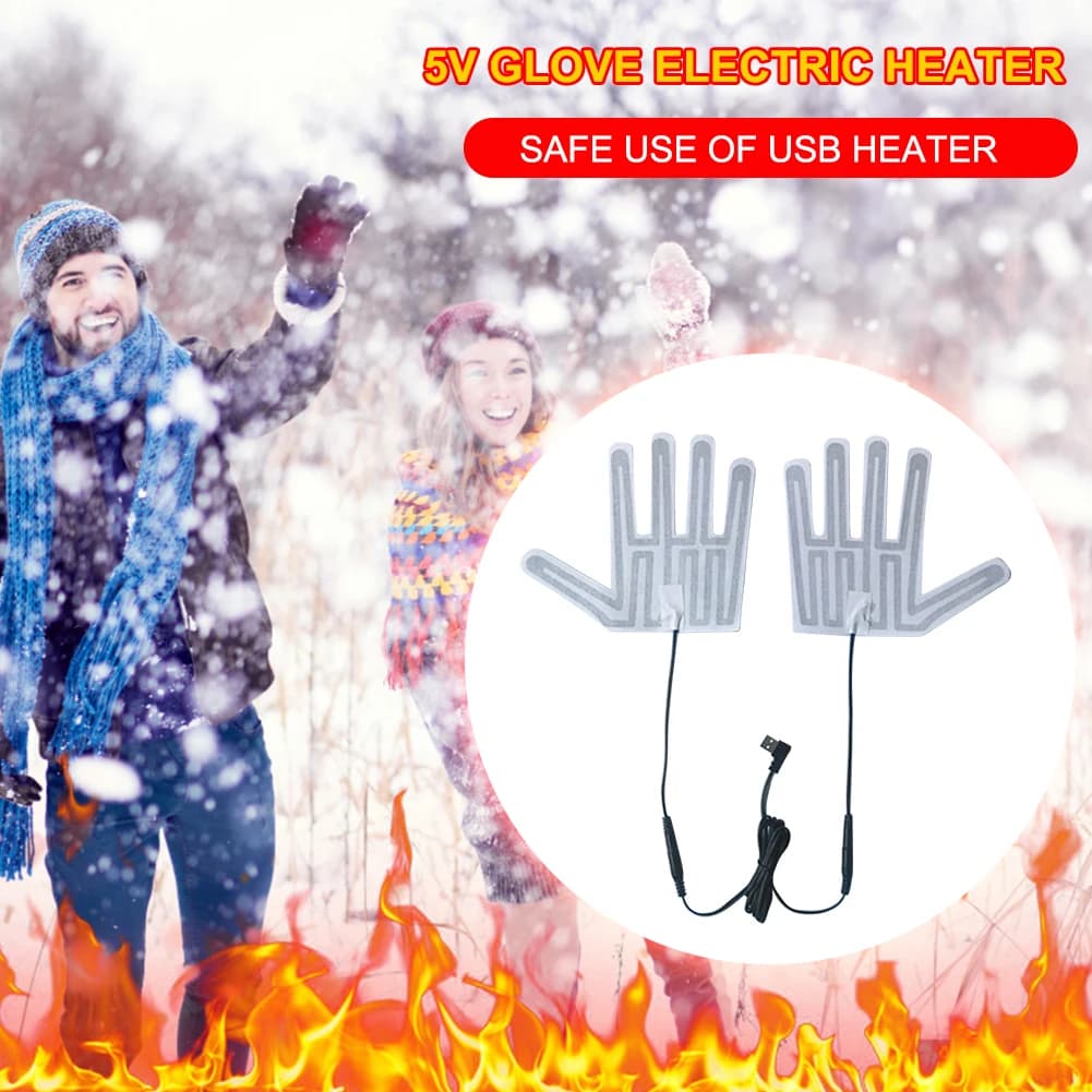 Five-tip Multifunction Gloves Winter Heater Mat for Outdoors Portable Electric Heating Film for Skiing Bicycle