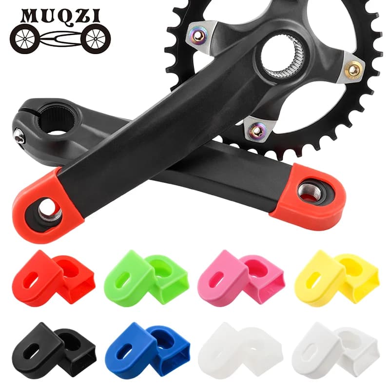 MUQZI 1 paio di coperture per pedivella per bici Custodia protettiva in silice MTB Road Stivali protettivi per pedivella fissa per bicicletta Manicotti di protezione per pedivella