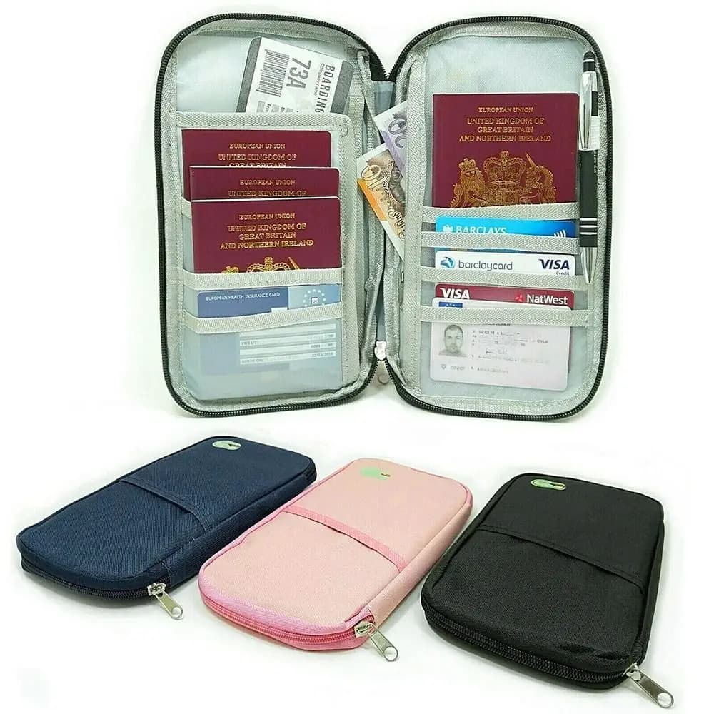 Accessori da viaggio custodia con cerniera borsa portafoglio borsa organizer da viaggio porta carte di credito porta biglietti per documenti passaporto