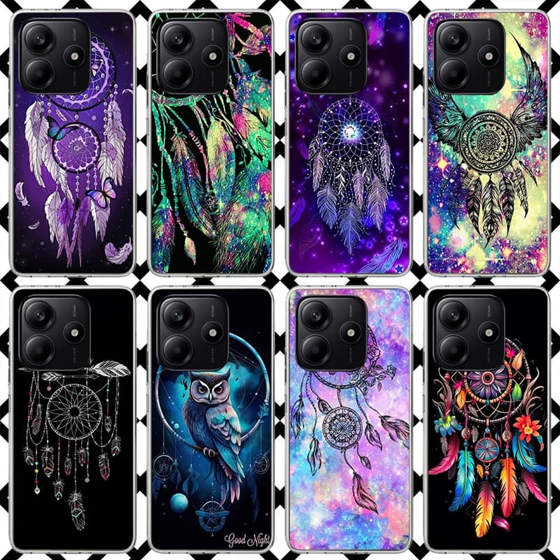 Retro Feather Dreamcatcher Phone Case for Xiaomi Redmi Note 15 14 14S 13 12 12S 11 Pro Plus 11E 11T 11S 10S 5G Soft Cover Fundas