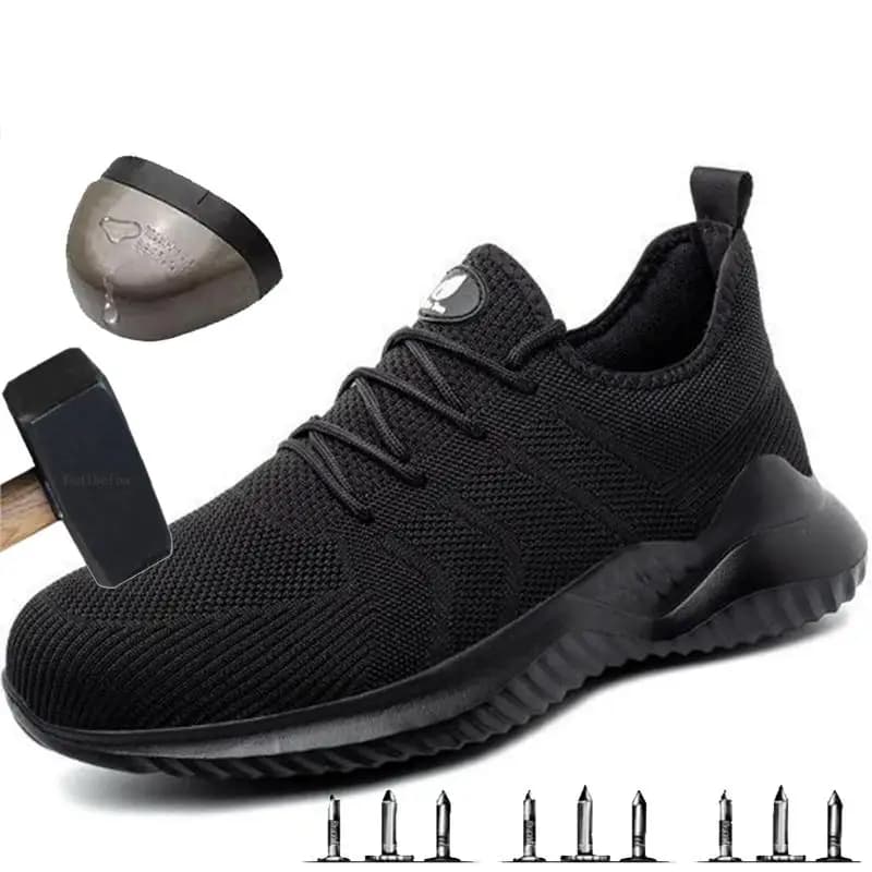 New Men Work Safety Shoes Anti-puncture Working Sneakers Boots Lightweight Breathable Men Shoes Safety Boots Outdoor