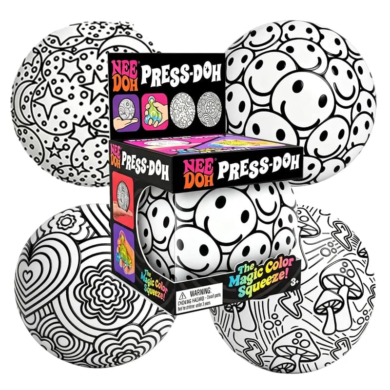 Schylling Needoh Press-Doh Color Changing Squeeze Fidget Ball Toy Soft Dough Filled Fast Rebound Stress Relief ADHD Autism Toy