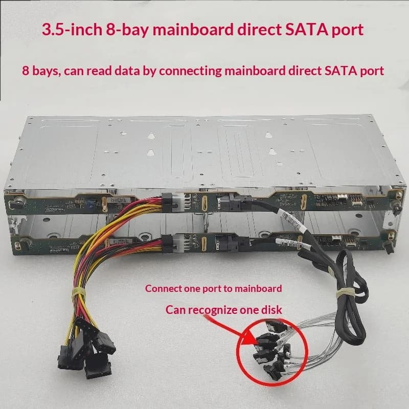 Gabbia per disco rigido da 12 alloggiamenti da 3,5" 6 Gb Telaio SAS nero sostituibile a caldo per archiviazione NAS da 12 Gb