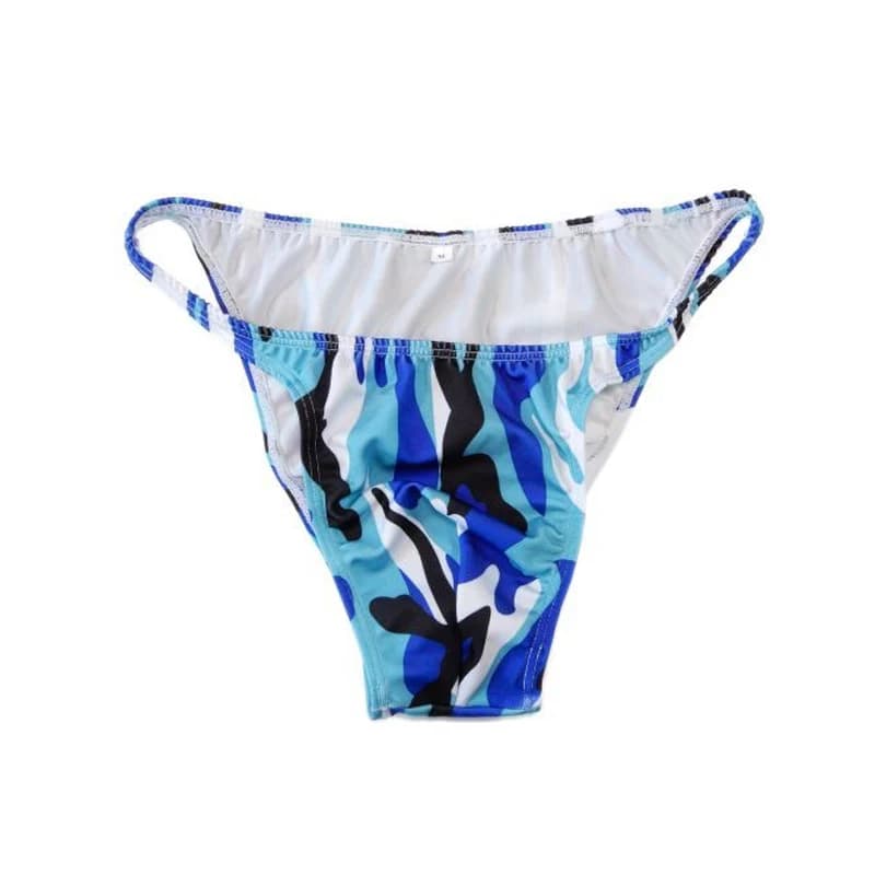 Sexy Gay Bikini Underwear Jockstrap Star Striped Man String Thongs Briefs Lycra Men Narrow Waist Prints Underpants Cueca Panties