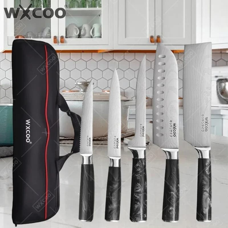 Coltello multiuso WXCOO con manico in resina, coltello da cucina in acciaio inossidabile per disossare, coltello da macellaio