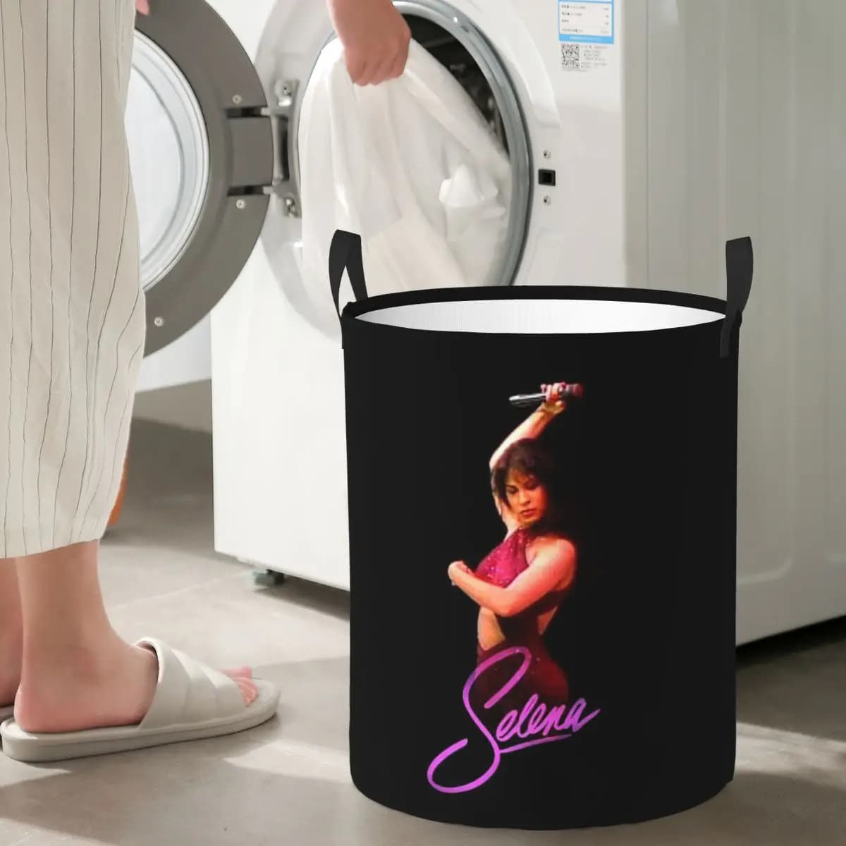Popular Foldable Basket for Bucato Selena Quintanilla Singer, Basket for Dresses and Toys, Home Organizer