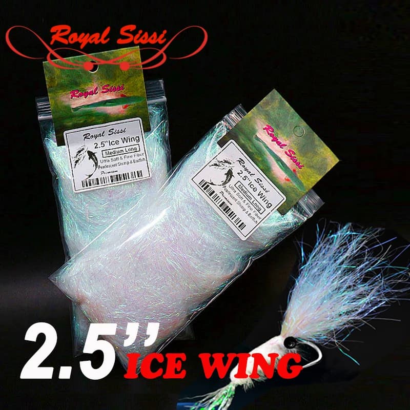 Royal ssi new 1pack net 4 grammi 65mm medium long ice wing fiber shimmer then ice dubbing per crazy charlie small baitfish lure