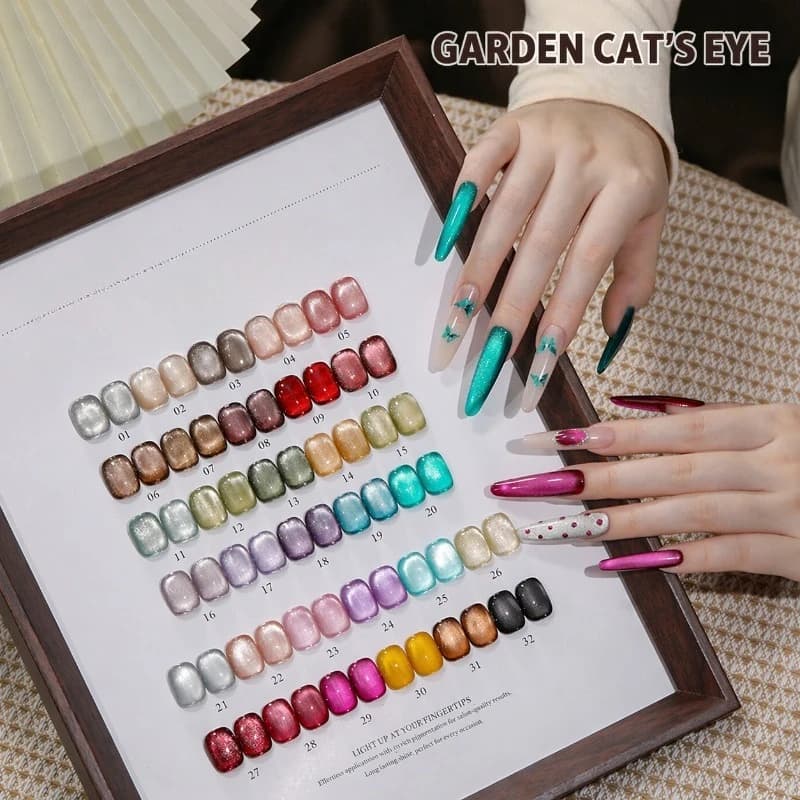 Smalto Gel Effetto Occhio di Gatto Cristallino, Effetto Perline di Vetro, Gel Manicure Scintillante