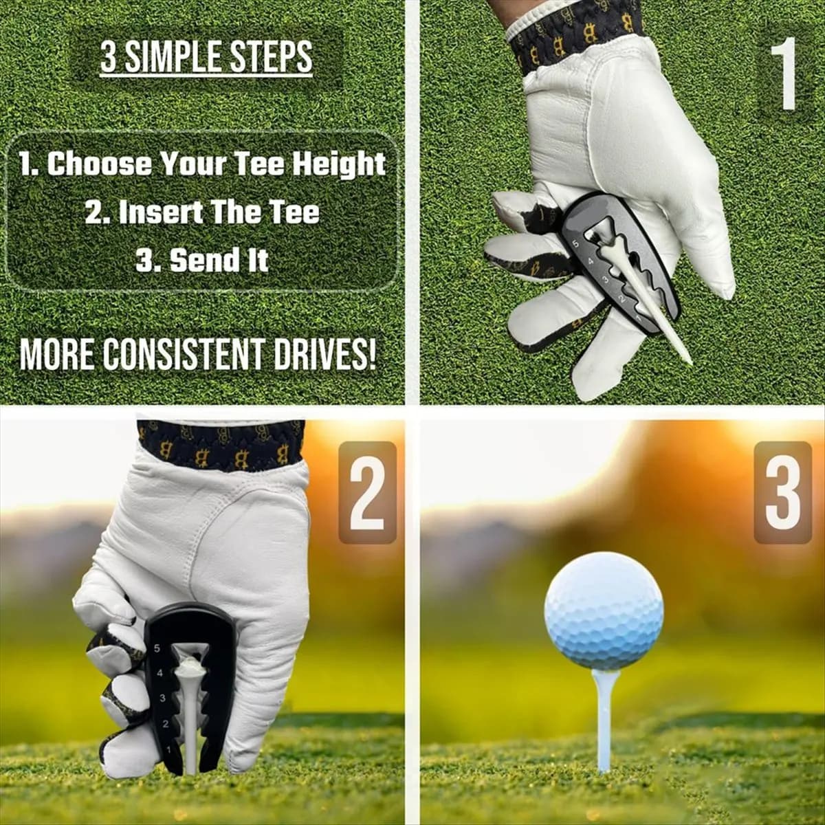 ABJX Ball Height Right Adjustable Golf Tee Height Tool - Tee Height Setter for Consistent Swing Golf Training DROP SHIPPING