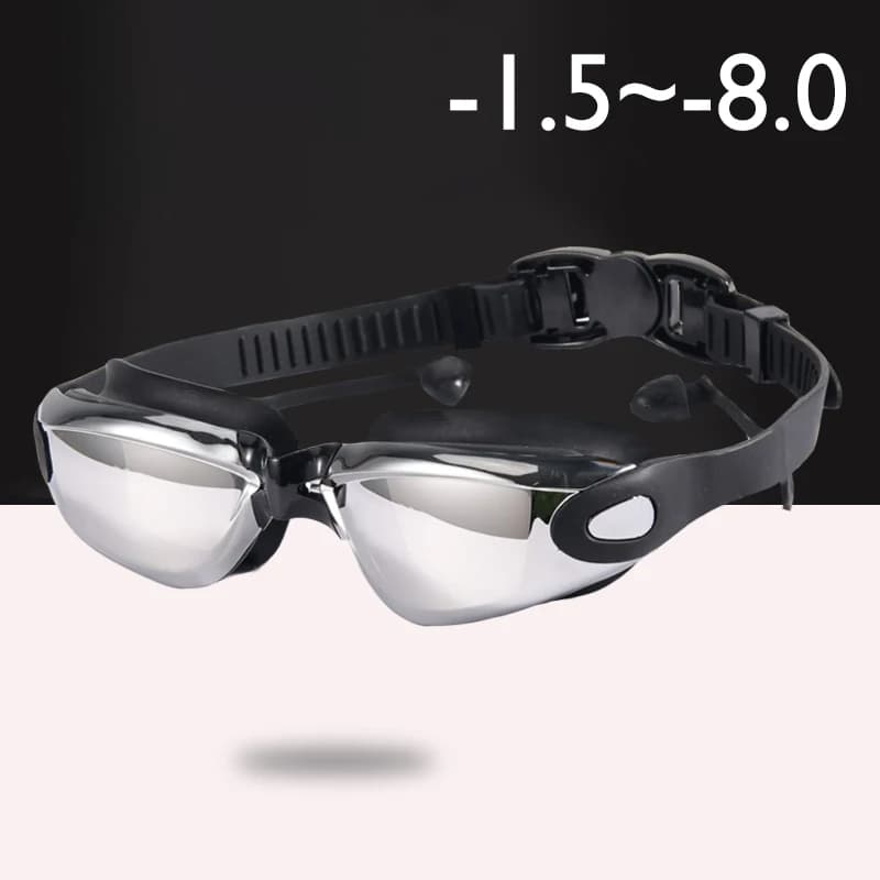 Men woman Silicone plating waterproof transparent anti-fog UV myopia swimming glasses diopters sport swimming glasses without box
