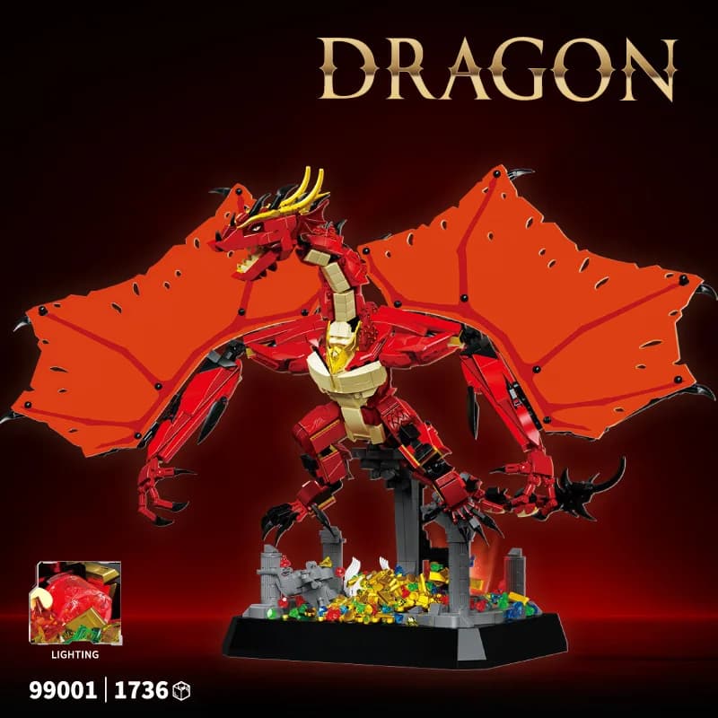 12GO 99001-5 Modello di Drago Smaug Ringwraith, Regalo Educativo per Bambini, Blocchi da Costruzione con Mattoncini di Piccole Dimensioni