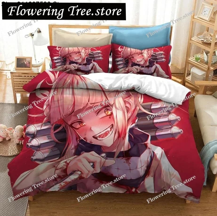 Set di Biancheria da Letto Stampata in 3D dell'Anime Giapponese My Hero Academia, Copripiumini, Federe, Set Copripiumino, Biancheria da Letto