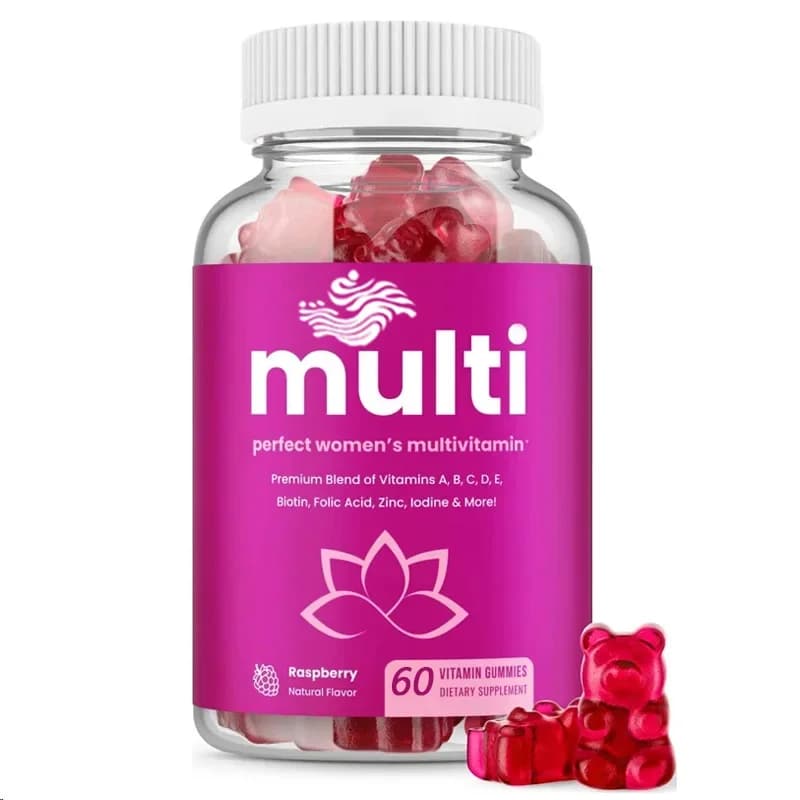 Women's Multivitamin Inflatable Candy Vitamin A, B, C, D, E, Biotin, Folic Acid Support Bone, Heart & Immune Supplements 60 Gommose Candy