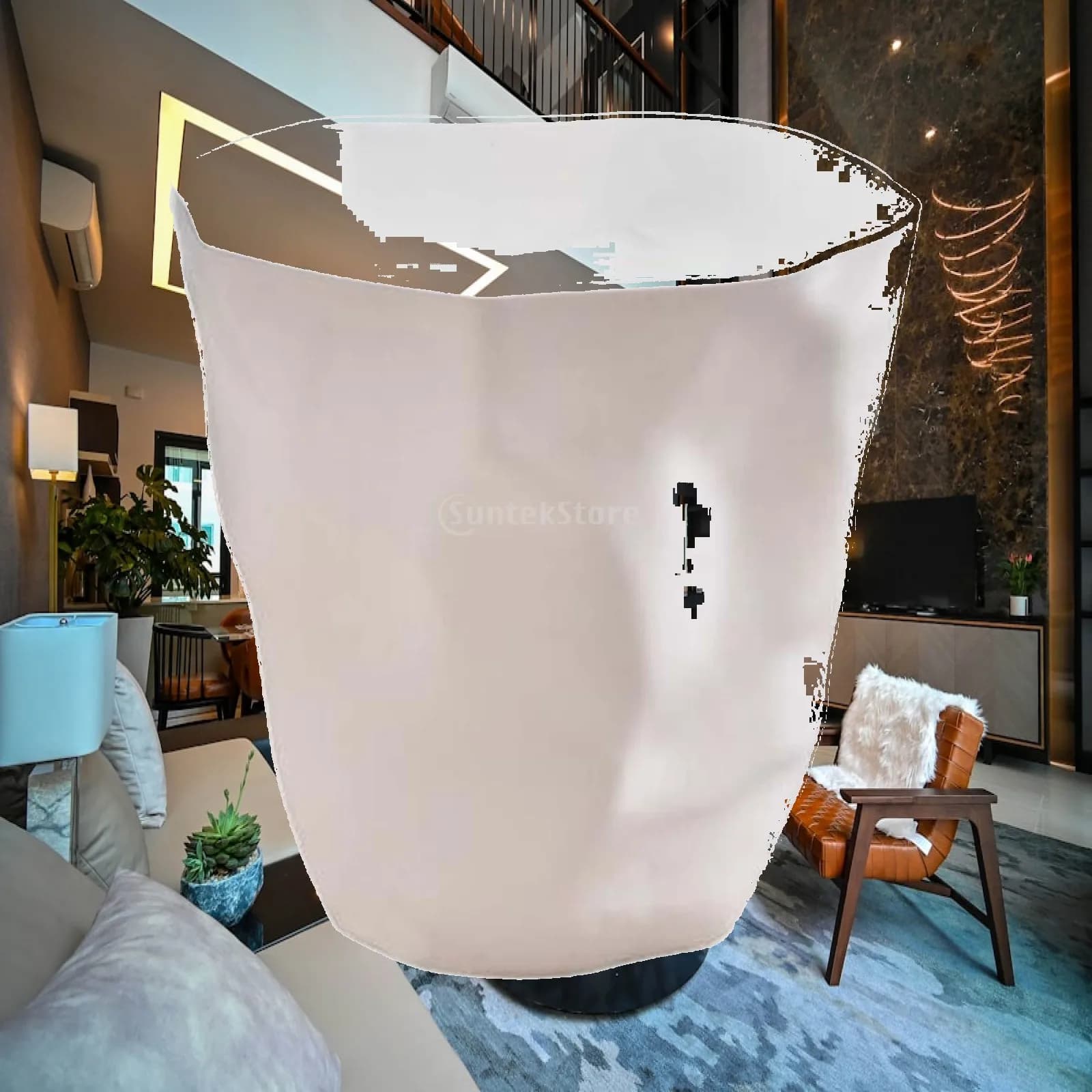 Small Decorative Trash Can Stylish PP Waste Basket Household Garbage Bin for Living Room Bedroom Kitchen Office Bathroom