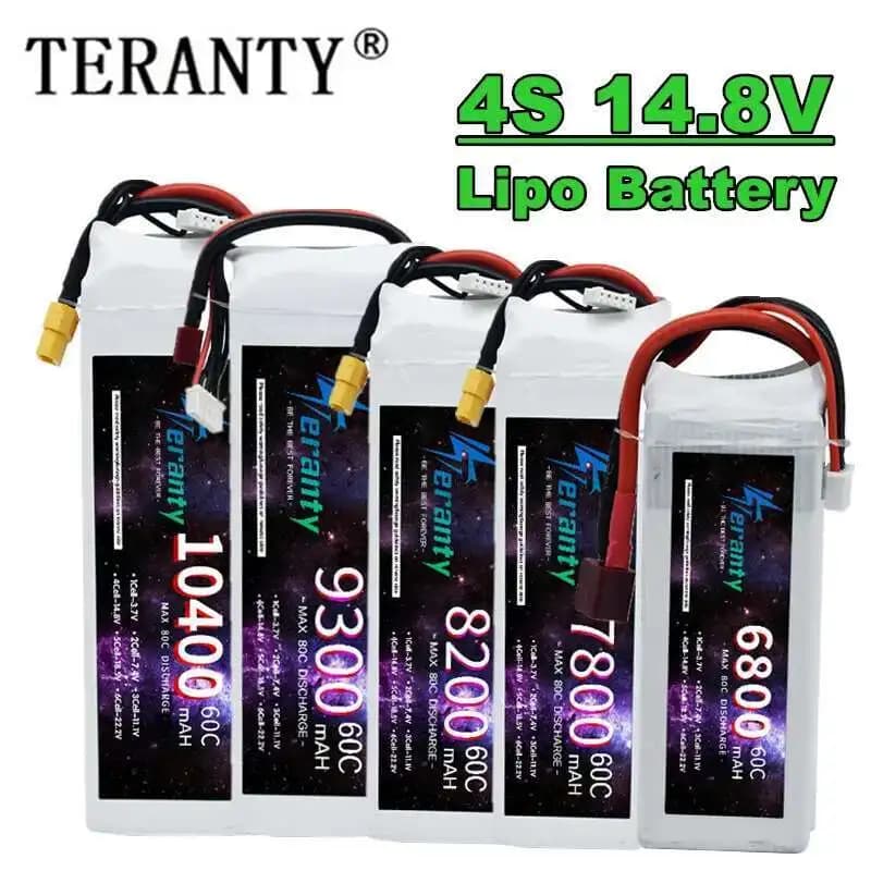 TERANTY 4S Lipo Battery 14.8V 1800/2600/2800/3300/4200/5200/6000/6800/7800/8200/9300/10400mAh For RC Model Toy Air Boat Car