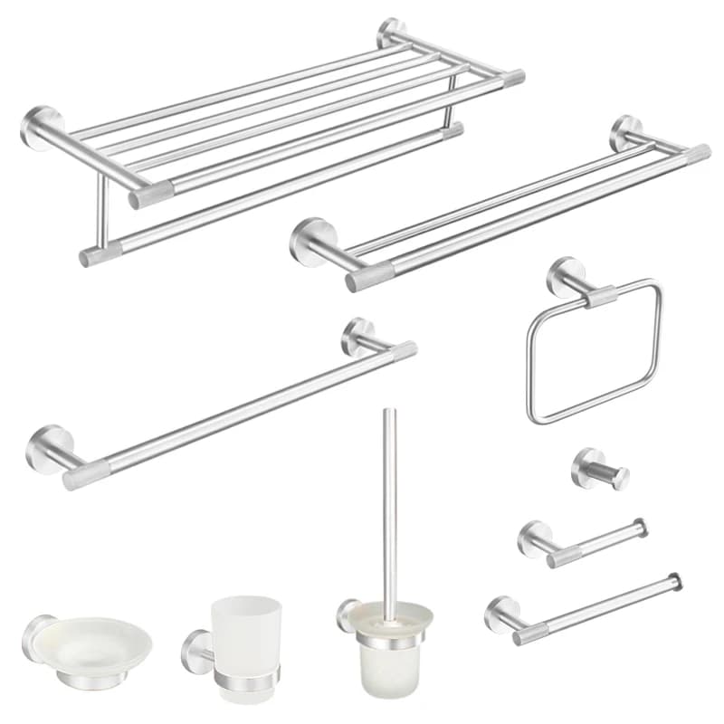 Gancio da parete zigrinato in ottone nichel spazzolato Porta carta igienica Porta asciugamani Scopino da bagno Porta asciugamani Accessori da bagno