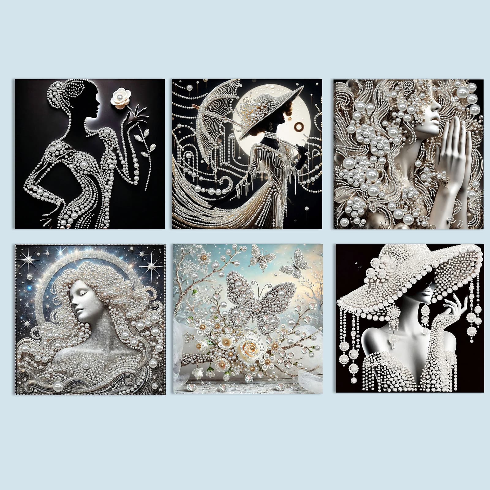 Ladies DIY Pearl Diamond Dots Painted Craft Image Frame Painting Artistic Diamond for Adults/Gift Gift Decorations For Home