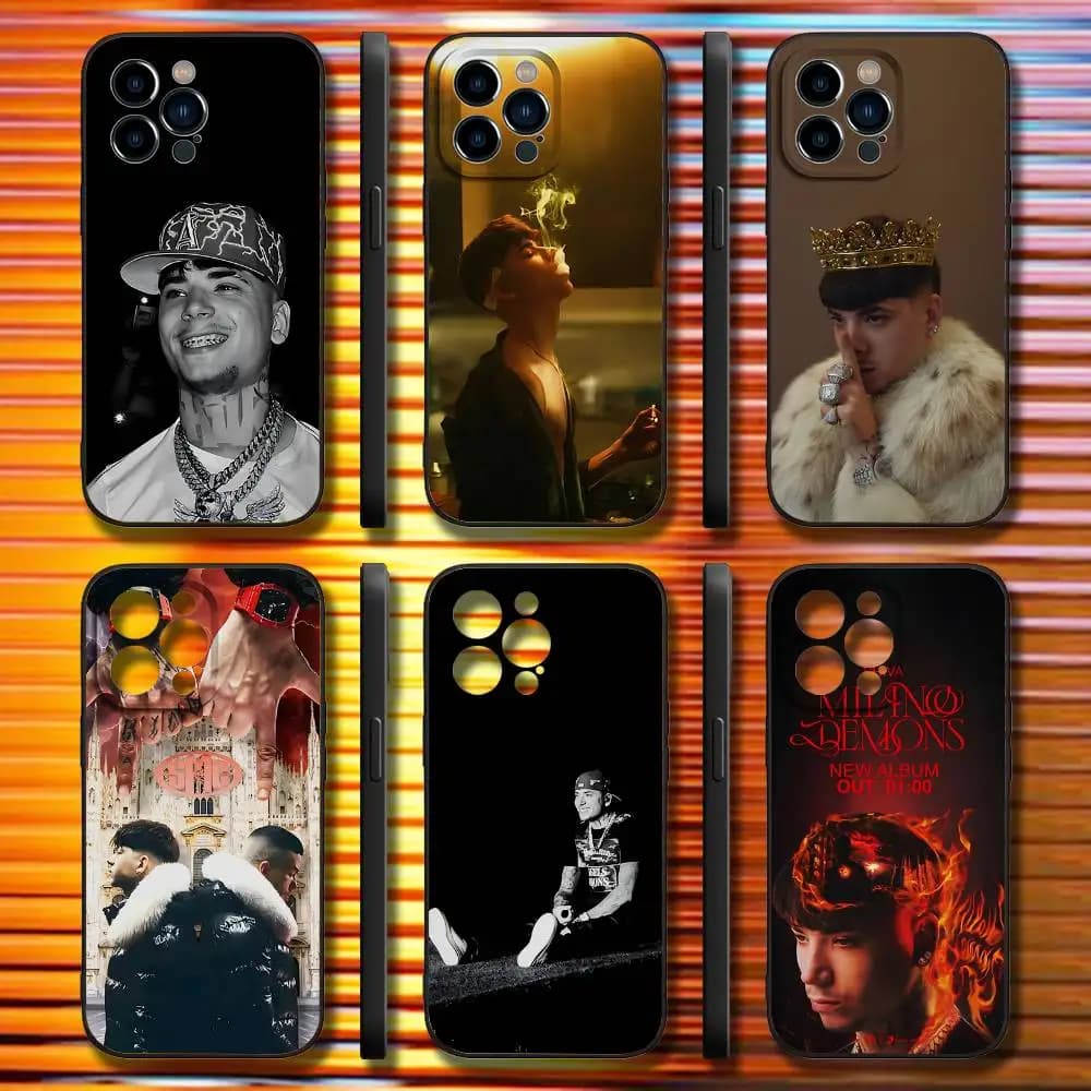 Custodia per telefono Shiva Rapper per iPhone 17,16,15,14,13,12,11,Pro,Max,Plus,X,XS,SE4,E,Mini, custodia morbida nera