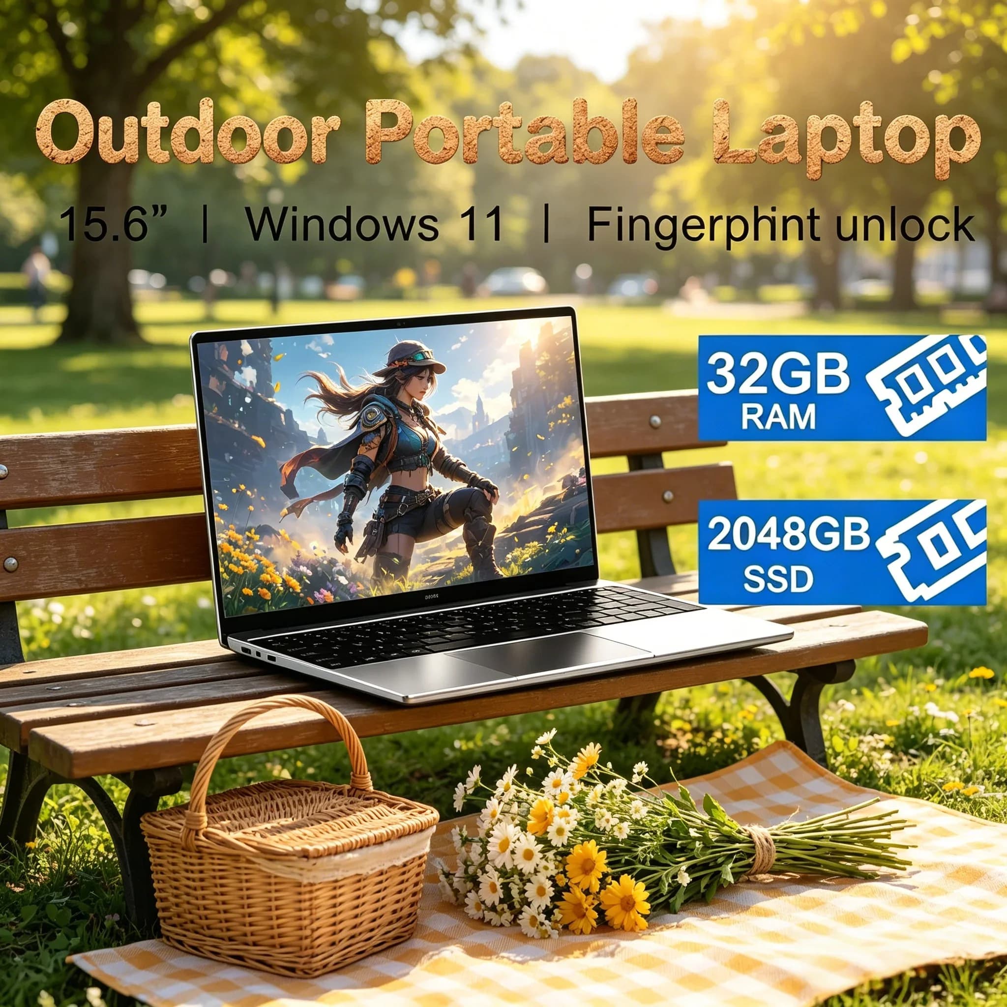 Laptop da Gaming Portatile Sottile con Display Full HD 1080P, Processore Core I9, 32GB di RAM, Ampia Memoria per Casa e Ufficio