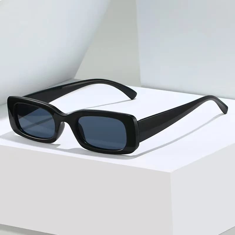 Nuovi Occhiali da Sole Vintage Rettangolari Piccoli alla Moda per Donna e Uomo, Neri e Bianchi, Protezione UV400, Occhiali da Sole per Esterni