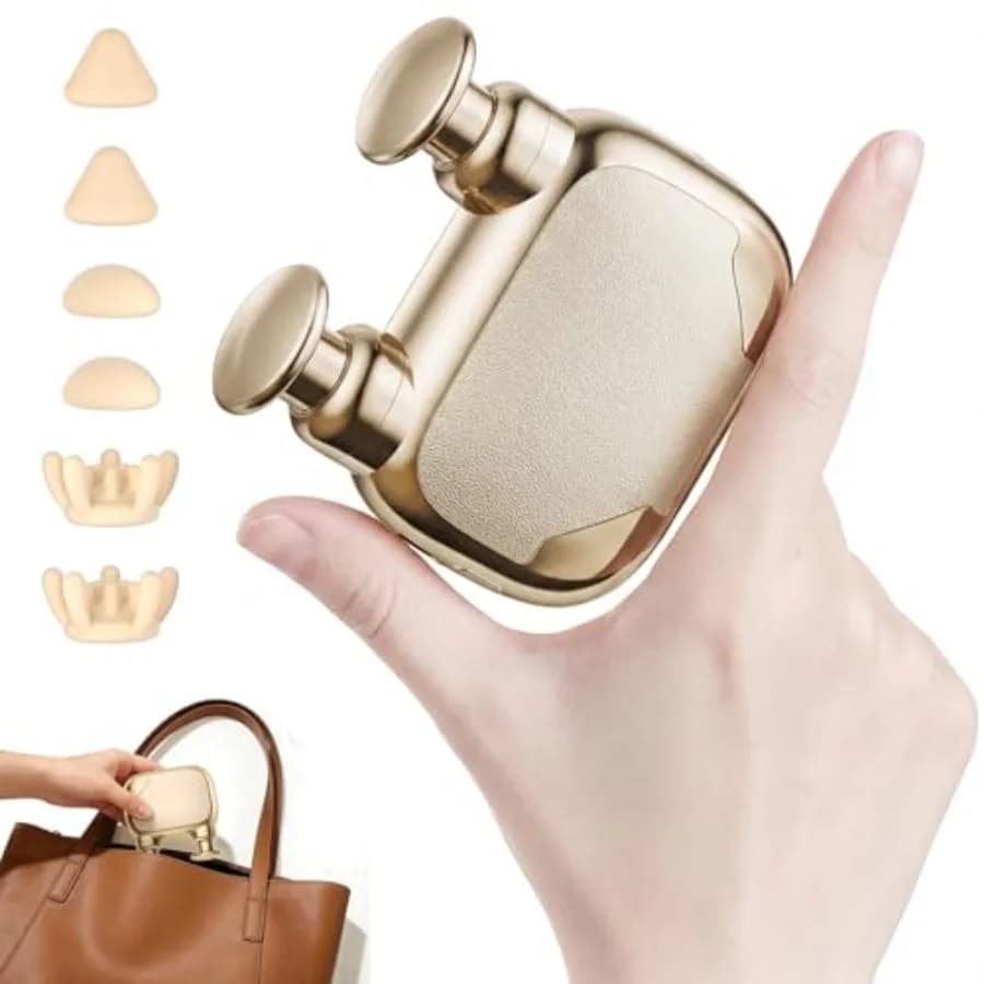 Mini Pistola per Massaggio a Doppia Testa, Massaggiatore Muscolare Portatile a Percussione Profonda, Massaggiatore Compatto Manuale per Affaticamento Muscolare