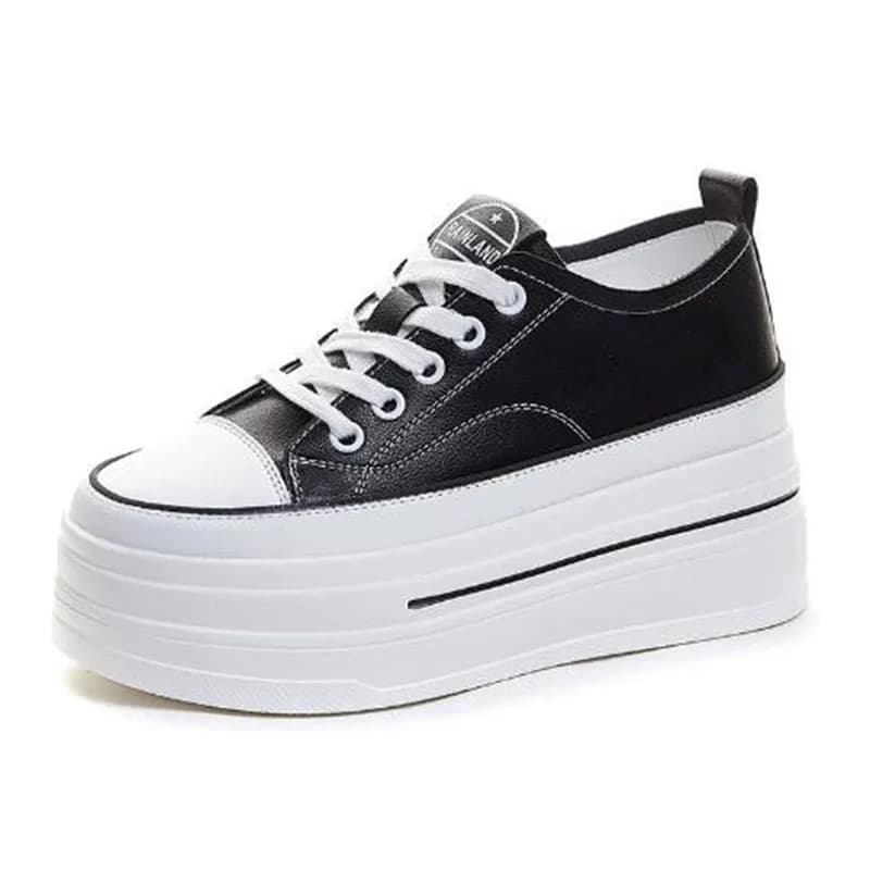 8 cm vera pelle vulcanizzata primavera estate alta marca comoda primavera autunno piattaforma vulcanizzata scarpe da ginnastica robuste da donna mocassini