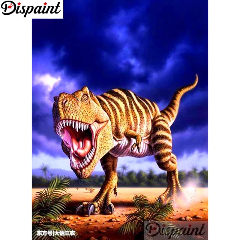 Dispaint Pieno Quadrato/Rotondo Trapano 5D Pittura Diamante FAI DA TE "Paesaggio di Dinosauro" 3D Ricamo Punto Croce Complementi Arredo Casa Regalo A12566