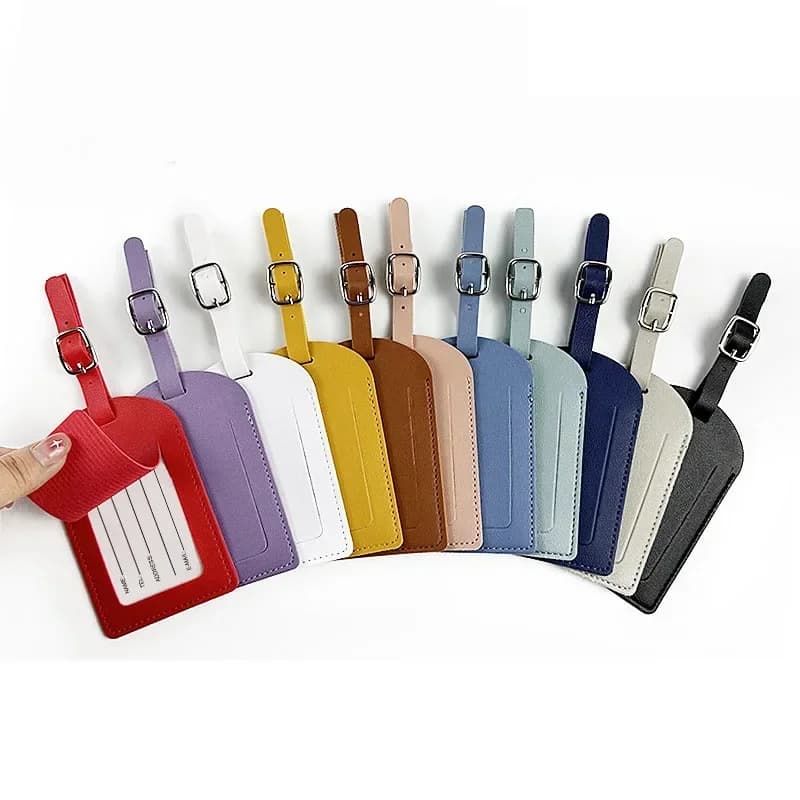 1PC PU Leather Flight Bagagli Tag Accessori da viaggio per le vacanze Donna Uomo Bagagli Bordo Nome ID Indirizzo Titolare Valigia Etichetta Tag