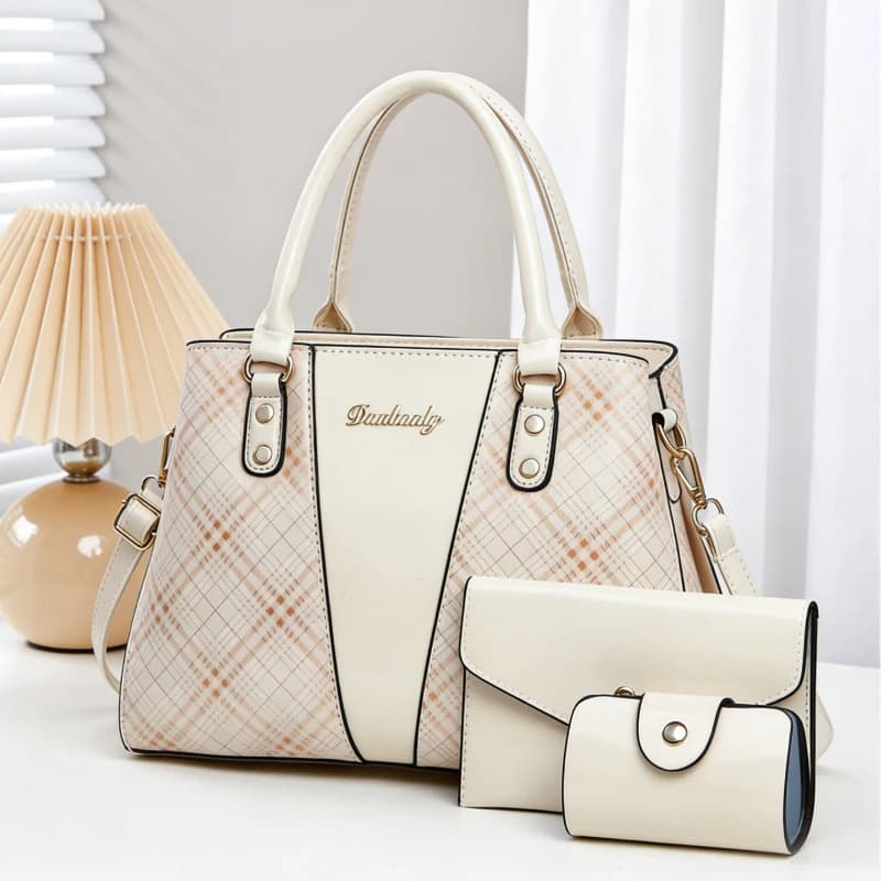 3-piece Women's Bag Set with Printed Patent Leather, Premium PU Leather Women's Handbags,Women's Bags for Shopping