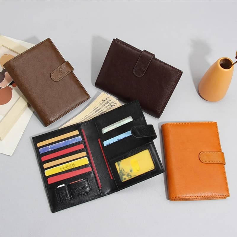 Genuine Leather RFID Anti‑Scan Passport Holder Unisex Travel Document Organizer Multi‑Slot ID & Credit Card Pouch Passport Cover