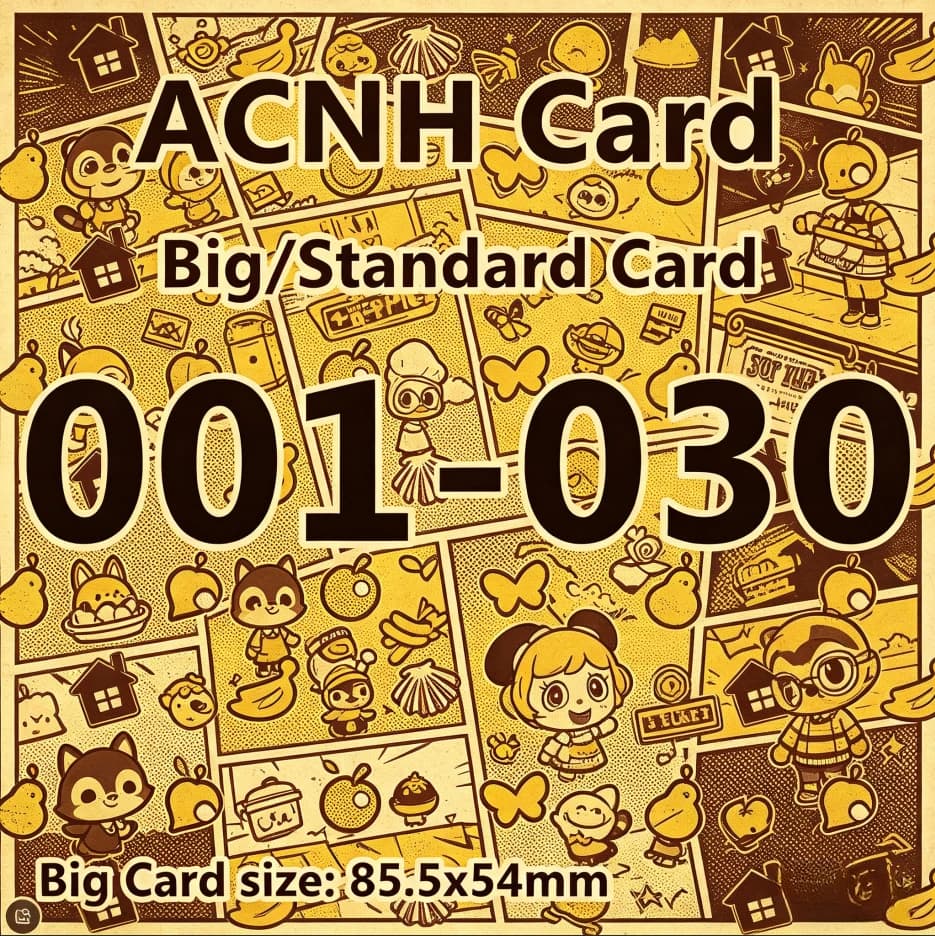 ACNH Card NFC Rapid Reaction Chips 001-030 Clean Edge Stylish Appearance Suitable for Collection and Daily Fun 85.5x54mm