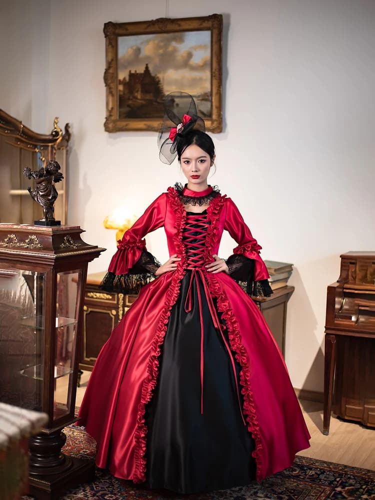 Abito da ballo di fascia alta personalizzato Abiti da sera medievali di corte Marie Abiti da ballo in maschera gotico barocco per feste di ballo di Halloween