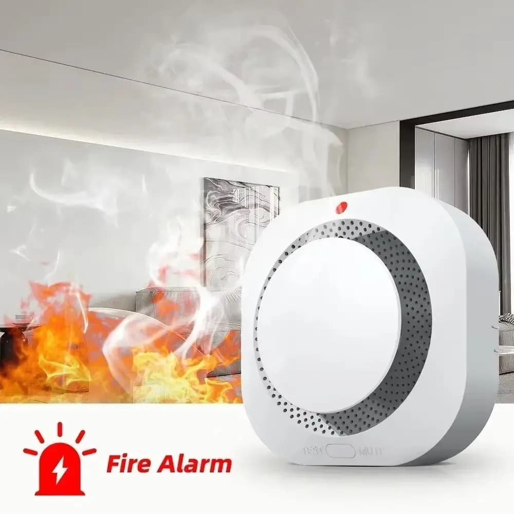 Wireless Smoke Detector Alarm Replaceable Sensor Light Alarm Fire Alarm Sensor Waterproof Loud Sound Alarm Smoke Fire Detector