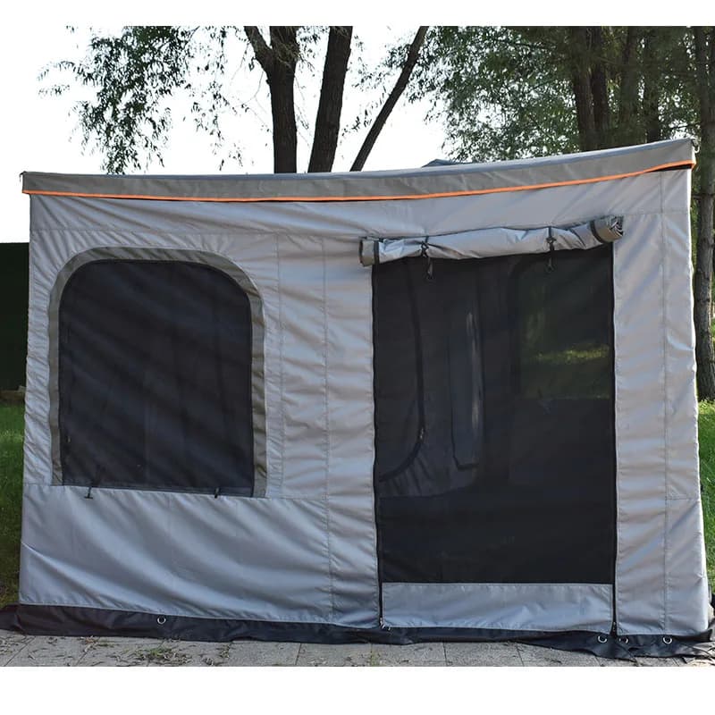 Tendalino laterale per auto 300D Telaio in alluminio per 4 stagioni facile da configurare con interruttore di comando a distanza Impermeabile, antivento per 3-4 persone