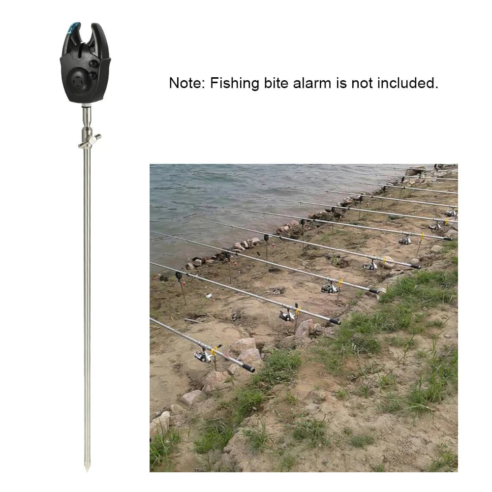 Stainless Steel Adjustable Fishing Cane Support 55-100cm, for Carp Fishing, Compatible with Hearing Advisers