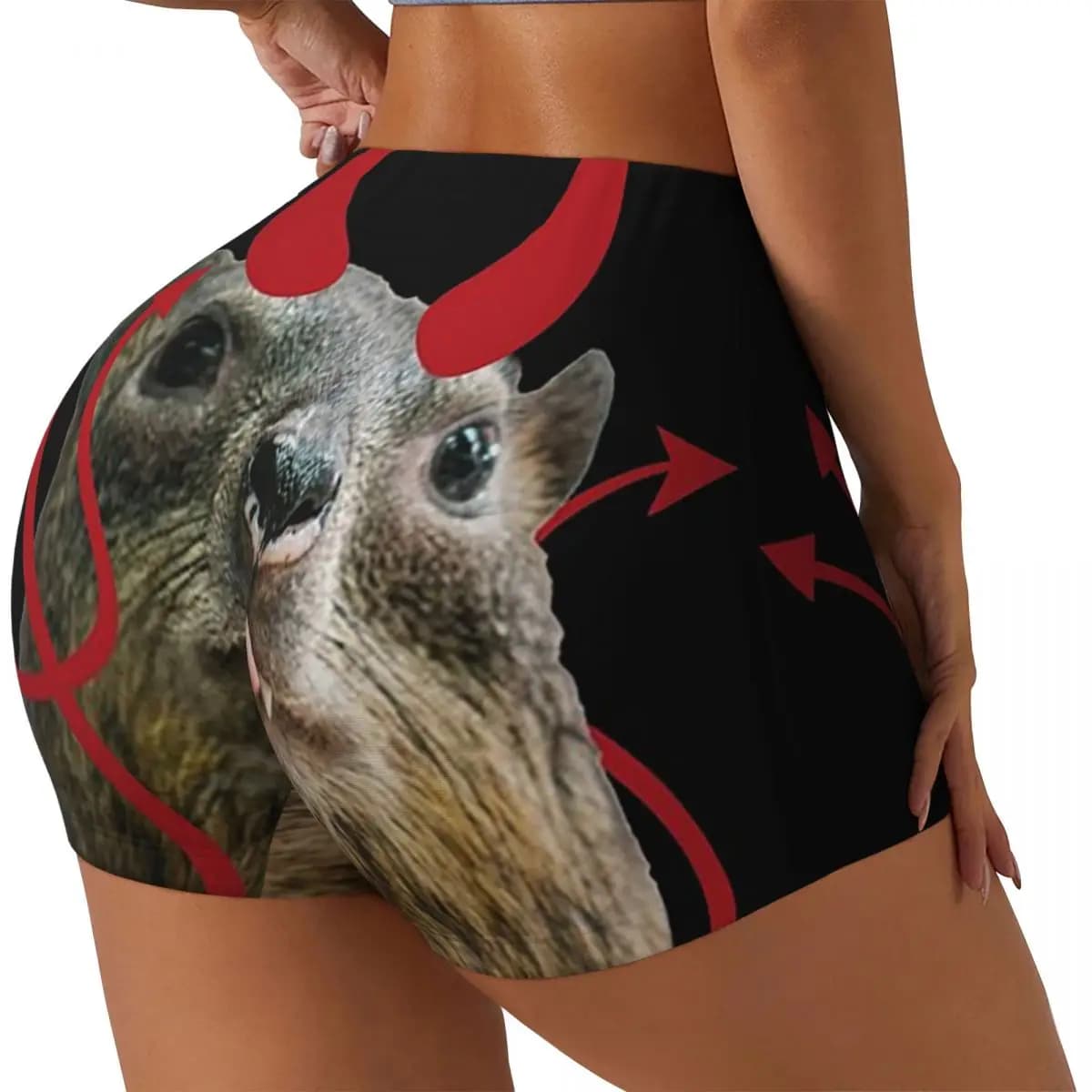 Pantaloncini da corsa per allenamento in palestra da donna personalizzati Rock Hyrax Devil Pantaloncini da yoga per motociclisti da pallavolo atletici