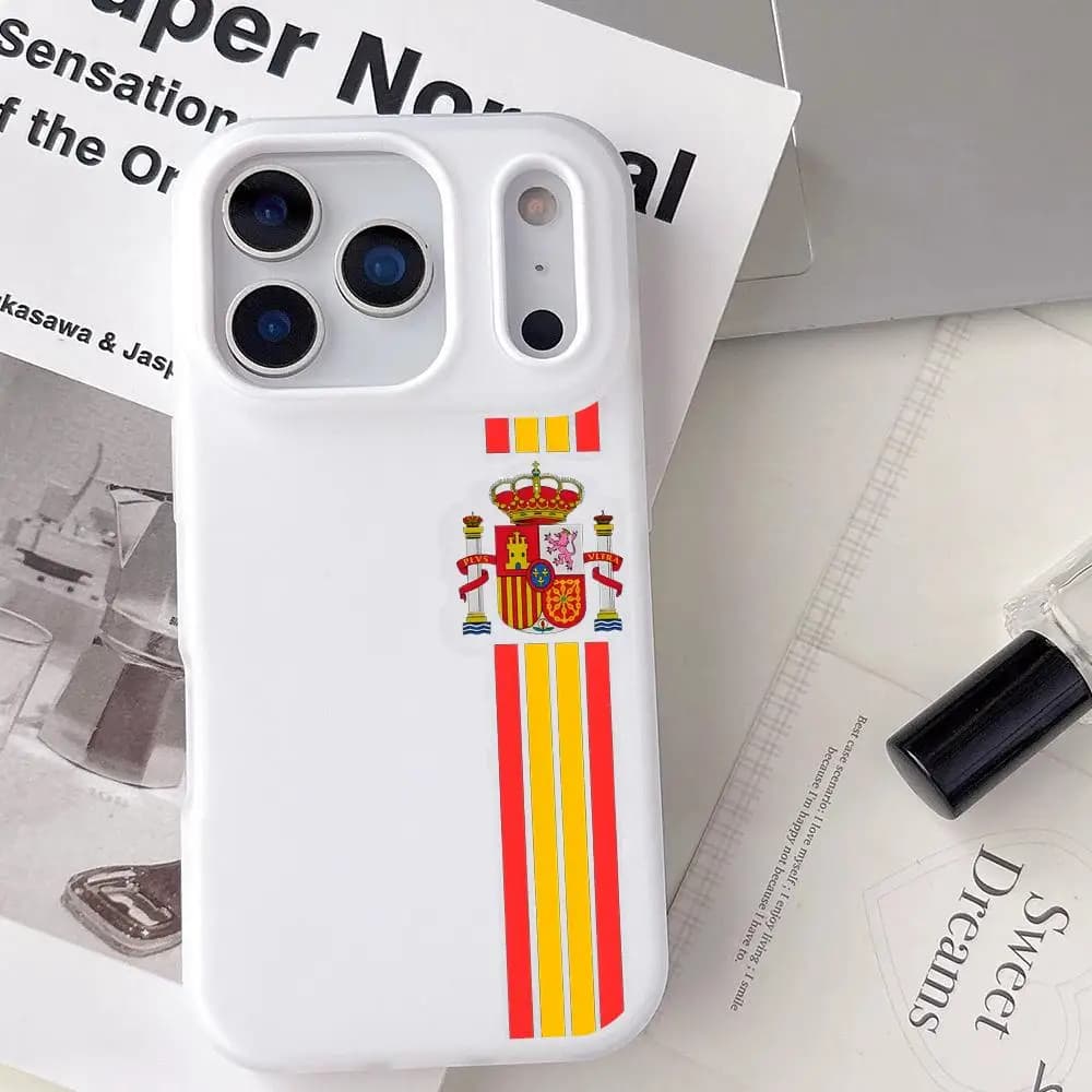 Spain LOGO Espana Red Yellow Line Phone Case For IPhone 17 16 15 14 13 12 11 Pro Max Plus Mini Case Clear Jelly Soft Cover