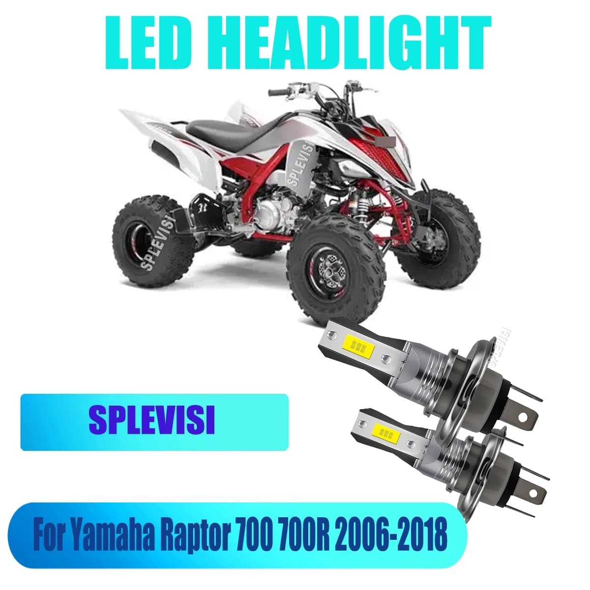 Lampadina LED per moto H4 9003 - Sostituzione diretta per fari standard per Yamaha Raptor 700 700R 2006 2007 2008 2009-2018