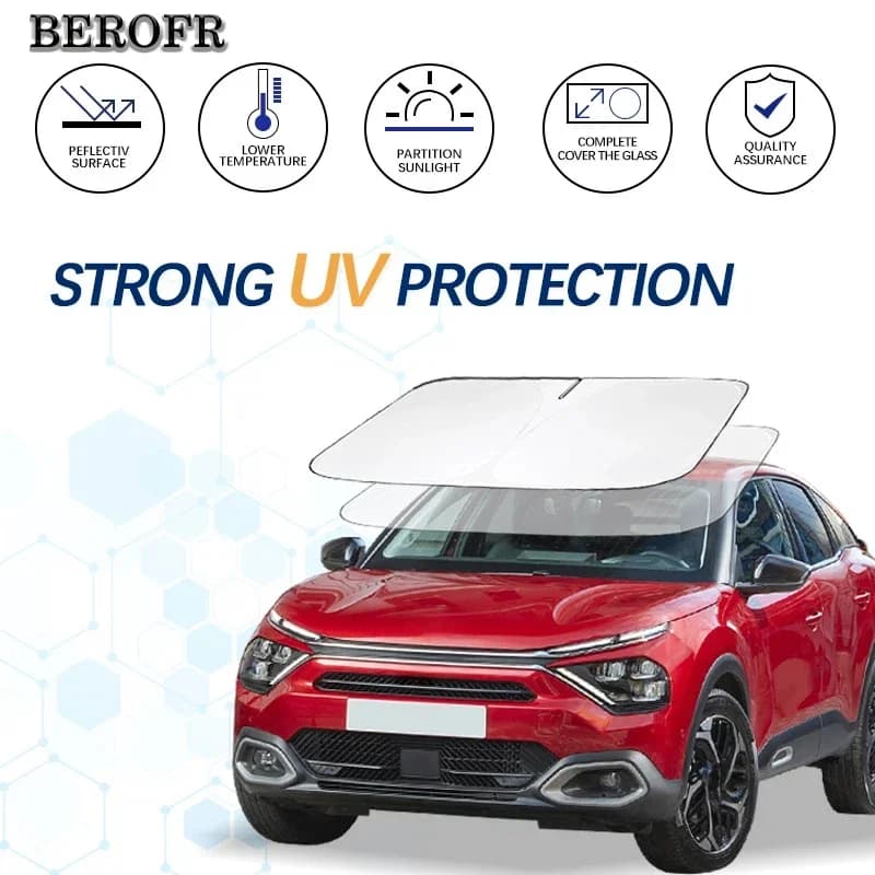 Windshield Sun Shade For Citroen C4 Sunshade Sun Visor Protector Foldable Blocks UV Rays Keep Your Car Cooler