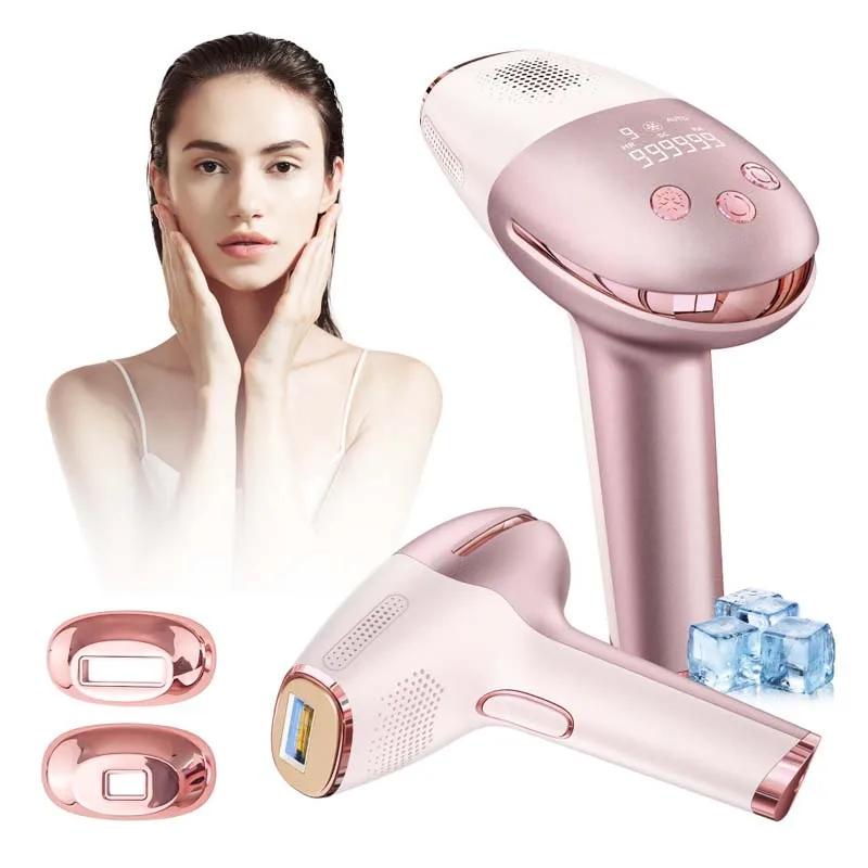 Depilatore a portata di mano con raffreddamento a ghiaccio in zaffiro Depilazione portatile senza fili indolore Depilazione laser IPL permanente domestica ricaricabile