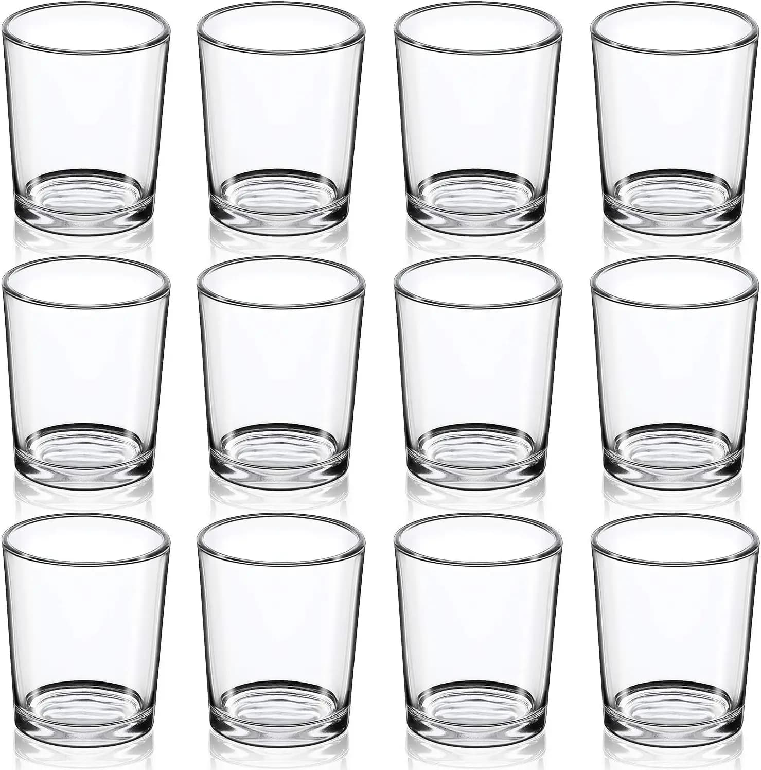 Set di 12 Portacandele Votive DARJEN - Portacandele in Vetro - Portacandele Tealight Trasparenti per Centrotavola