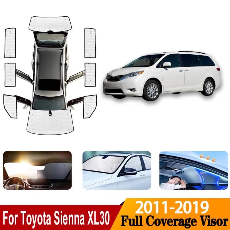 Car Seat Covers for Toyota Sienna XL30 Accessories MK3 2011-2019 UV for windows Car accessories